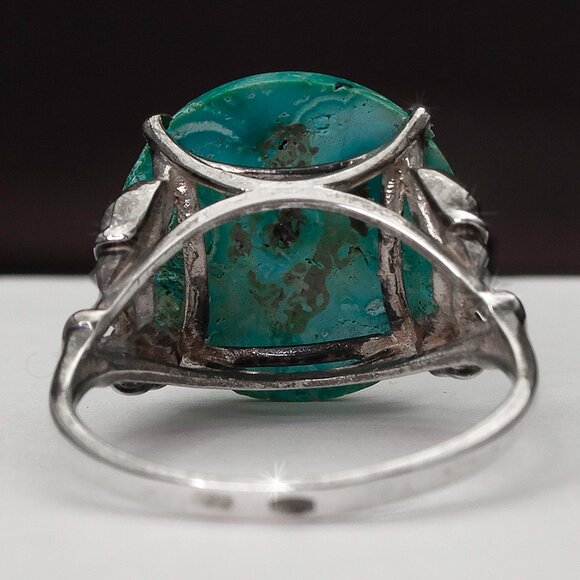 Vintage Sterling Silver Ring, Custom Made Ring, Sz 7.5 - Picture 4 of 6